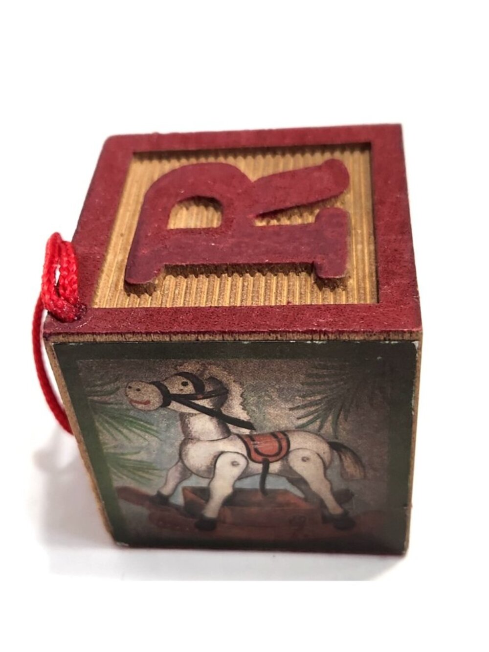 Dept 56 Wooden Alphabet Block Christmas Ornament Bear Drum Horse & Letters READ